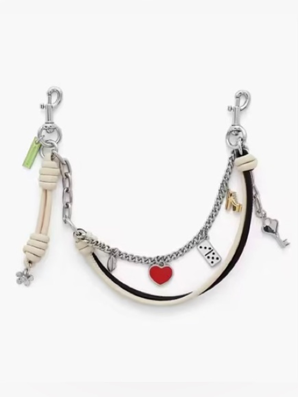 Marc Jacobs The Mini Icon Chain Bag Charm - Black and Cloud White